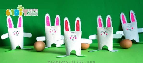 复活节兔子卷纸筒手工制作