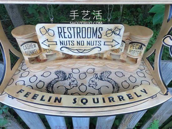 木工为松鼠制作了一个小酒吧，用来分配坚果！ -  www.shouyihuo.com